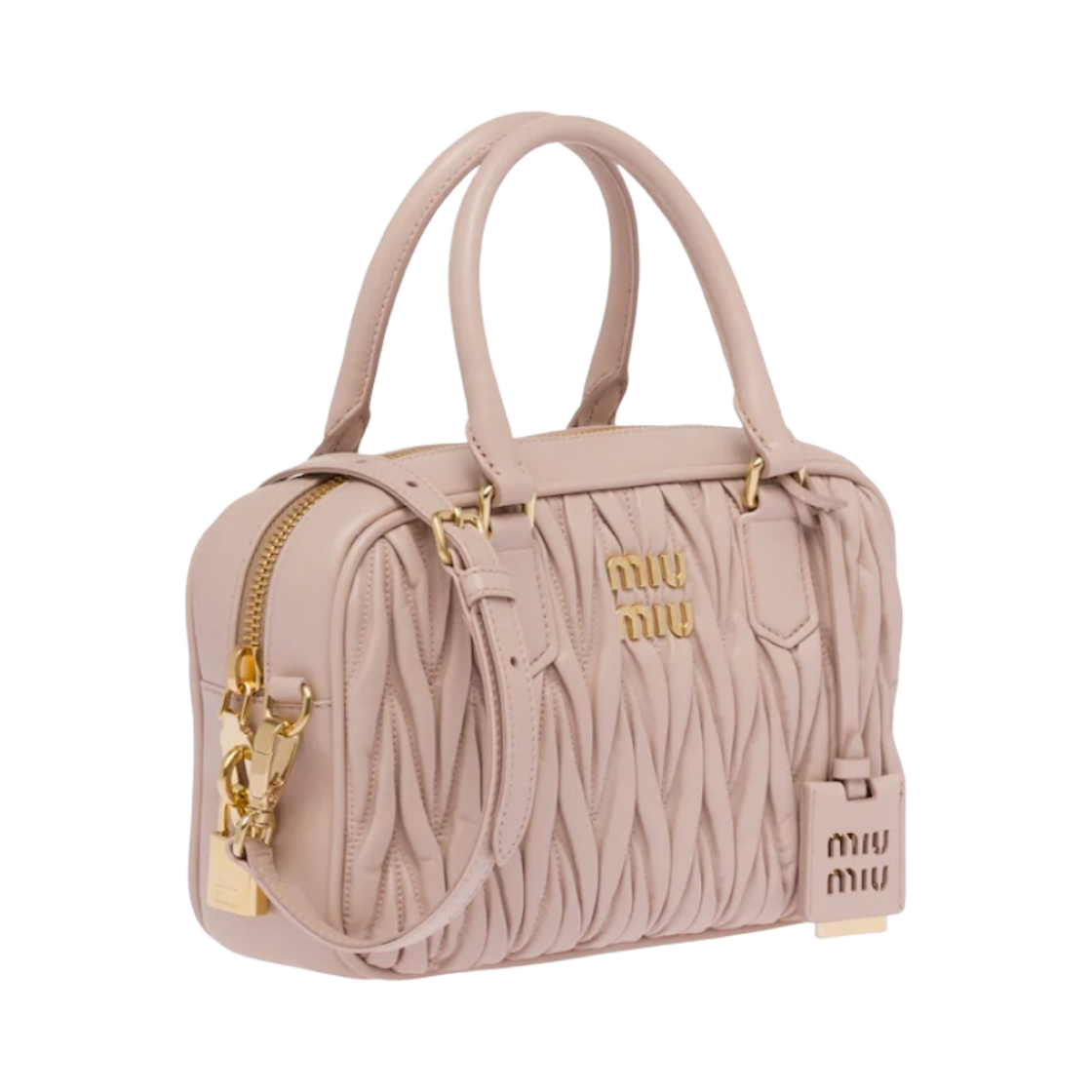 미우 미우 마테라쎄 나파 가죽 탑 핸들백 워터 릴리(Miu Miu Matelasse Nappa Leather Top Handle Bag Water Lily) - 2