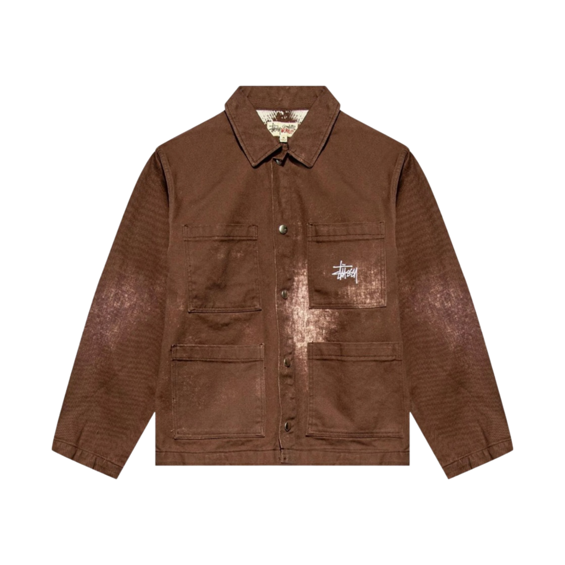 스투시 스팟 블리치 초어 자켓 브라운(Stussy Spotted Bleached Chore Jacket Brown) - 1