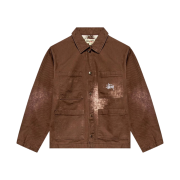 Stussy Spotted Bleached Chore Jacket Brown