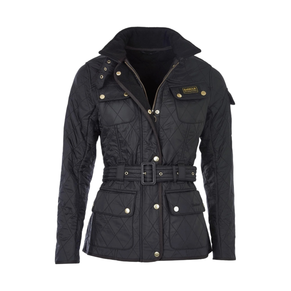 (W) 바버 인터네셔널 폴라퀼트 자켓 블랙((W) Barbour International Polarquilt Jacket Black)