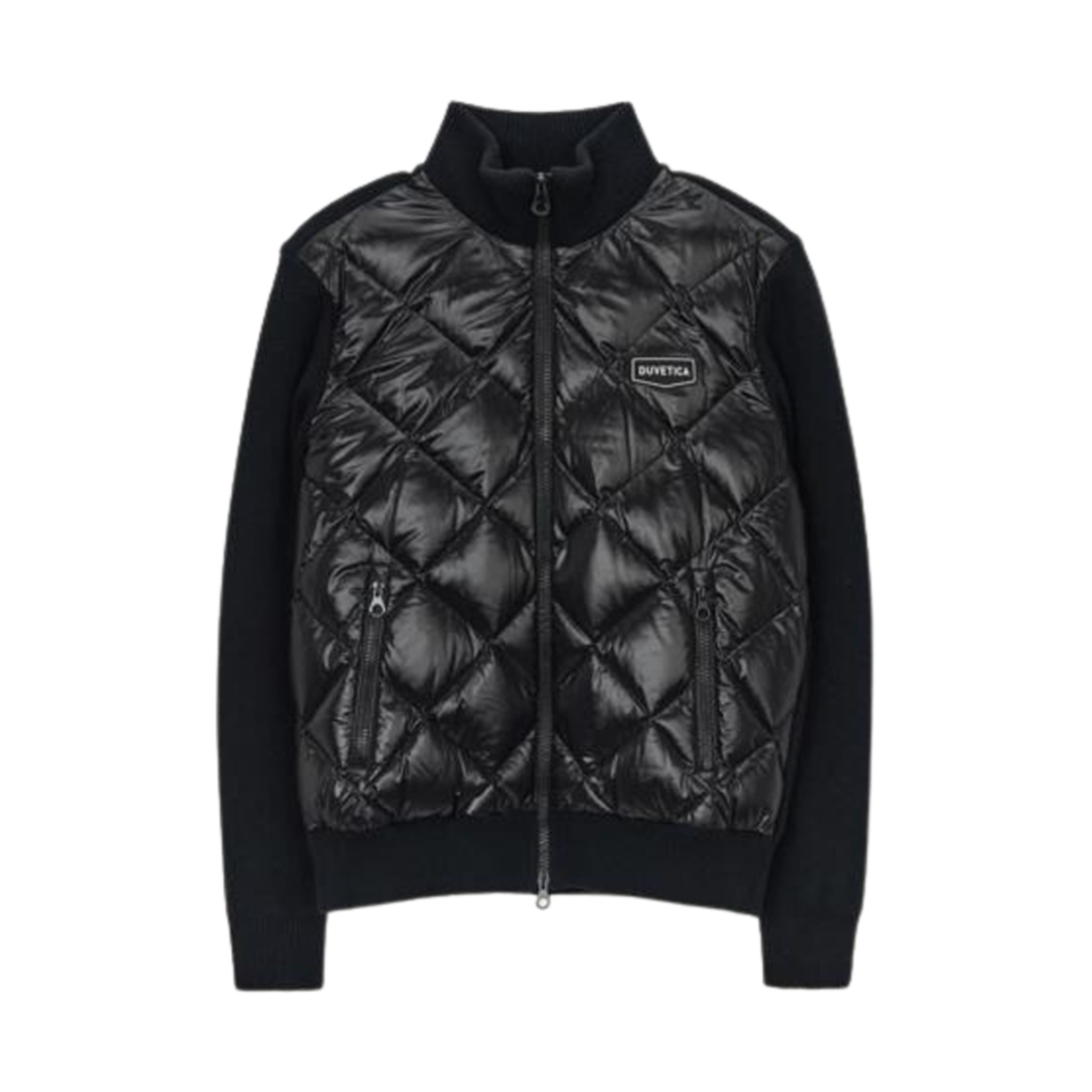 VUDJ30235-BKS Duvetica Cedegolo Knit-Mix Quilted Down Jacket Black