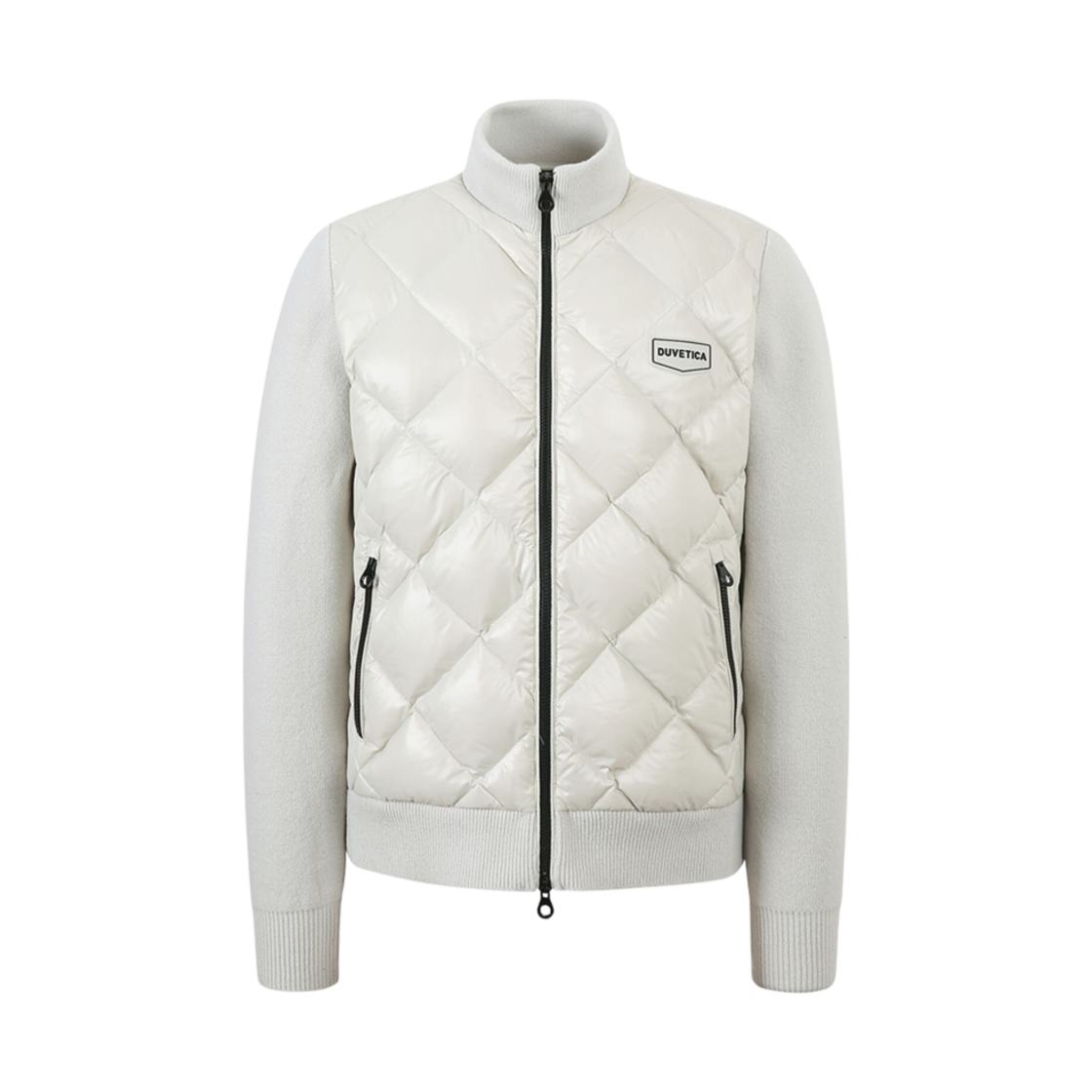 VUDJ30235-SAL Duvetica Cedegolo Knit-Mix Quilted Down Jacket Light Sand