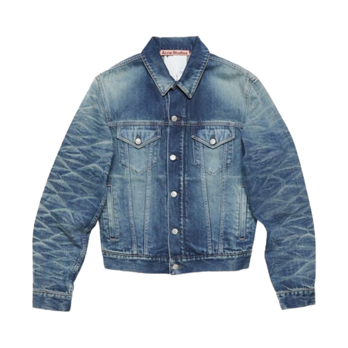 B90793-863 Acne Studios Denim Jacket Regular Fit Mid Blue