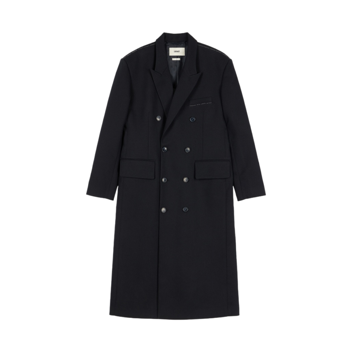 (W) 다이닛 클래식 더블 롱 자켓 네이비((W) Deinet Classic Double Long Jacket Navy)