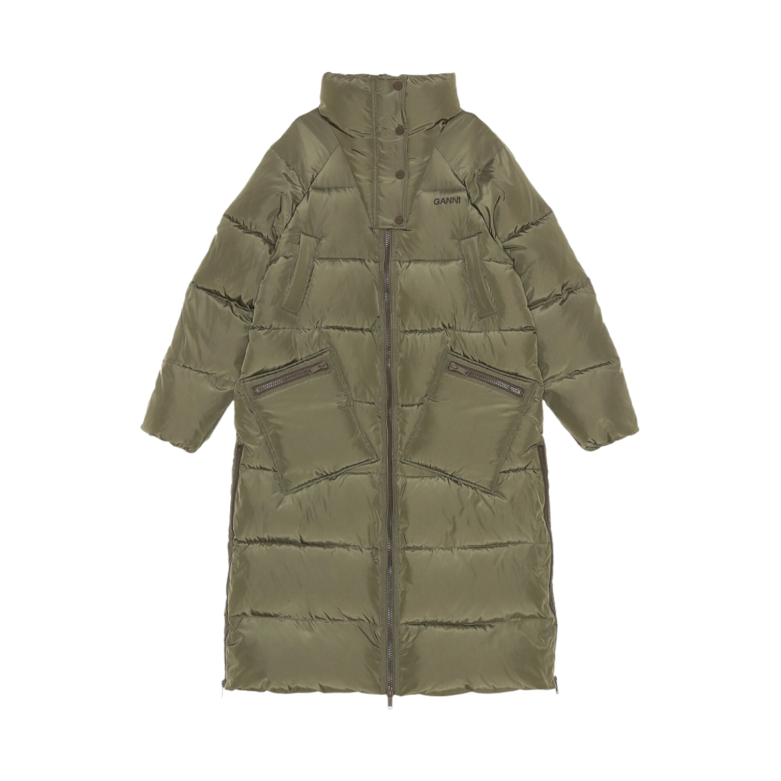 (W) 가니 오버사이즈 테크 퍼퍼 코트 칼라마타((W) Ganni Oversized Tech Puffer Coat Kalamata) - 1