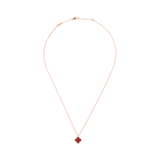 (W) Van Cleef & Arpels Sweet Alhambra Pendant Rose Gold Carnelian
