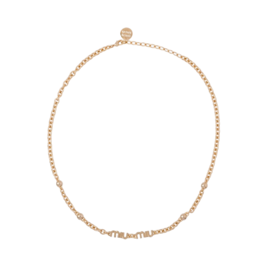 5IC059-2F7U-F0056 (W) Miu Miu Metal Necklace Gold