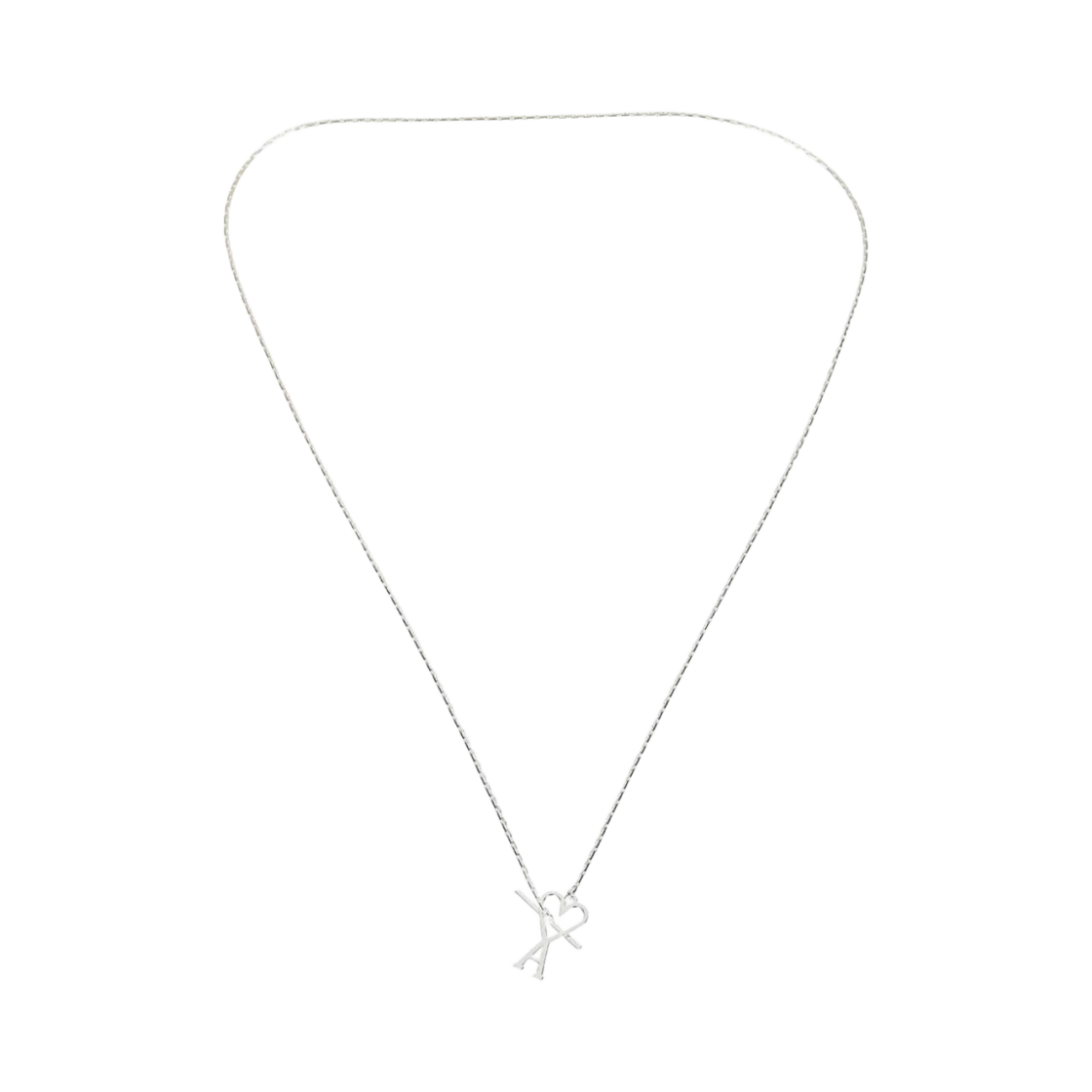 UJW916-361-900 Ami Heart Logo Chain Necklace Silver