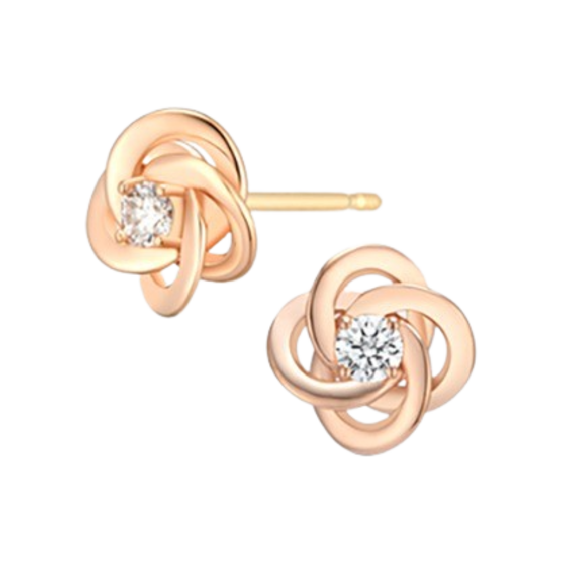 미꼬 우먼 로제 0.1 캐럿 다이아몬드 이어링 핑크 골드(Miko Women Rose 0.1 Carat Diamond Earring Pink Gold)