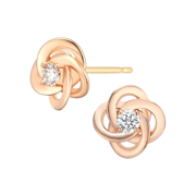 Miko Women Rose 0.1 Carat Diamond Earring Pink Gold
