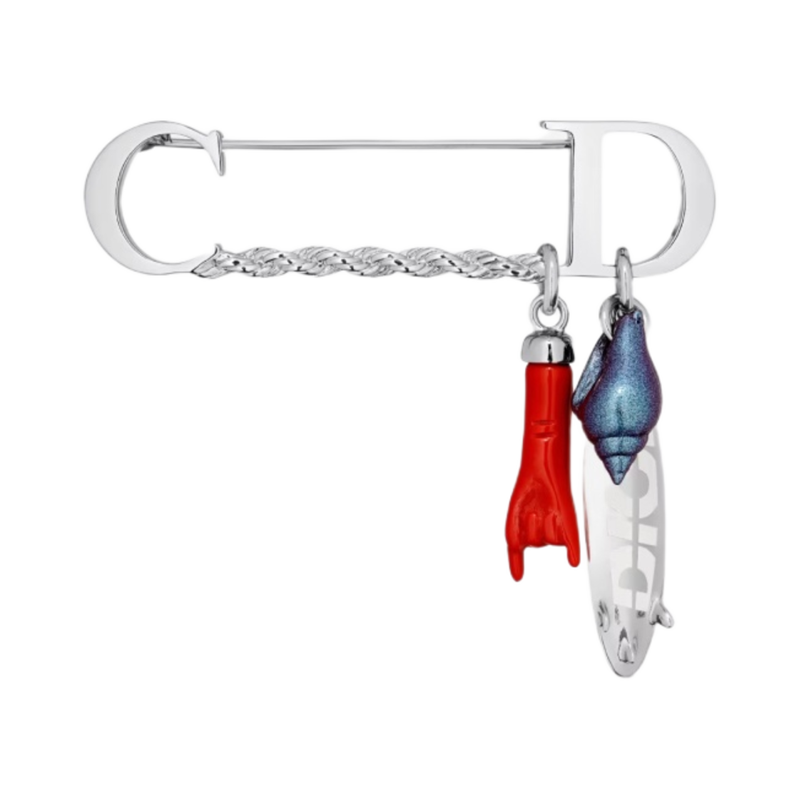 디올 브로치 실버 피니쉬 브래스 멀티컬러 레진(Dior Brooch Silver Finish Brass Multicolor Resin) - 1