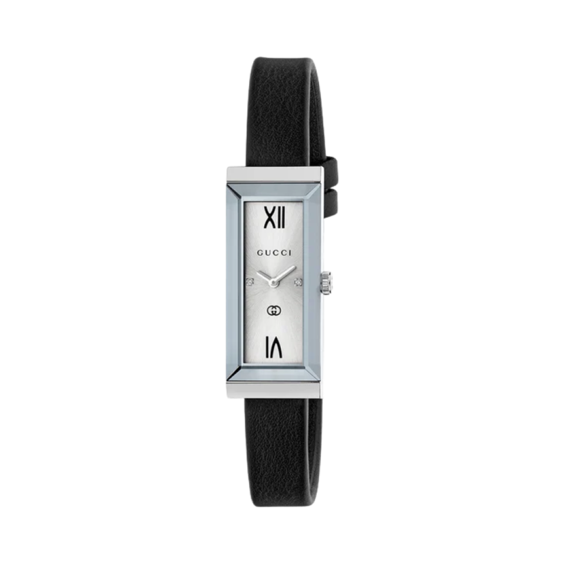 (W) 구찌 G-프레임 쿼츠 34mm 레더 블랙 실버((W) Gucci G-Frame Quartz 34mm Leather Black Silver)