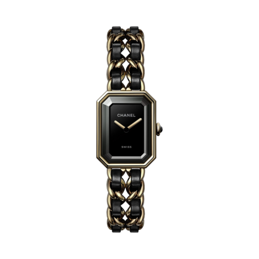 Chanel Premiere Edition Originale Black Lacquered Yellow Gold Black Leather