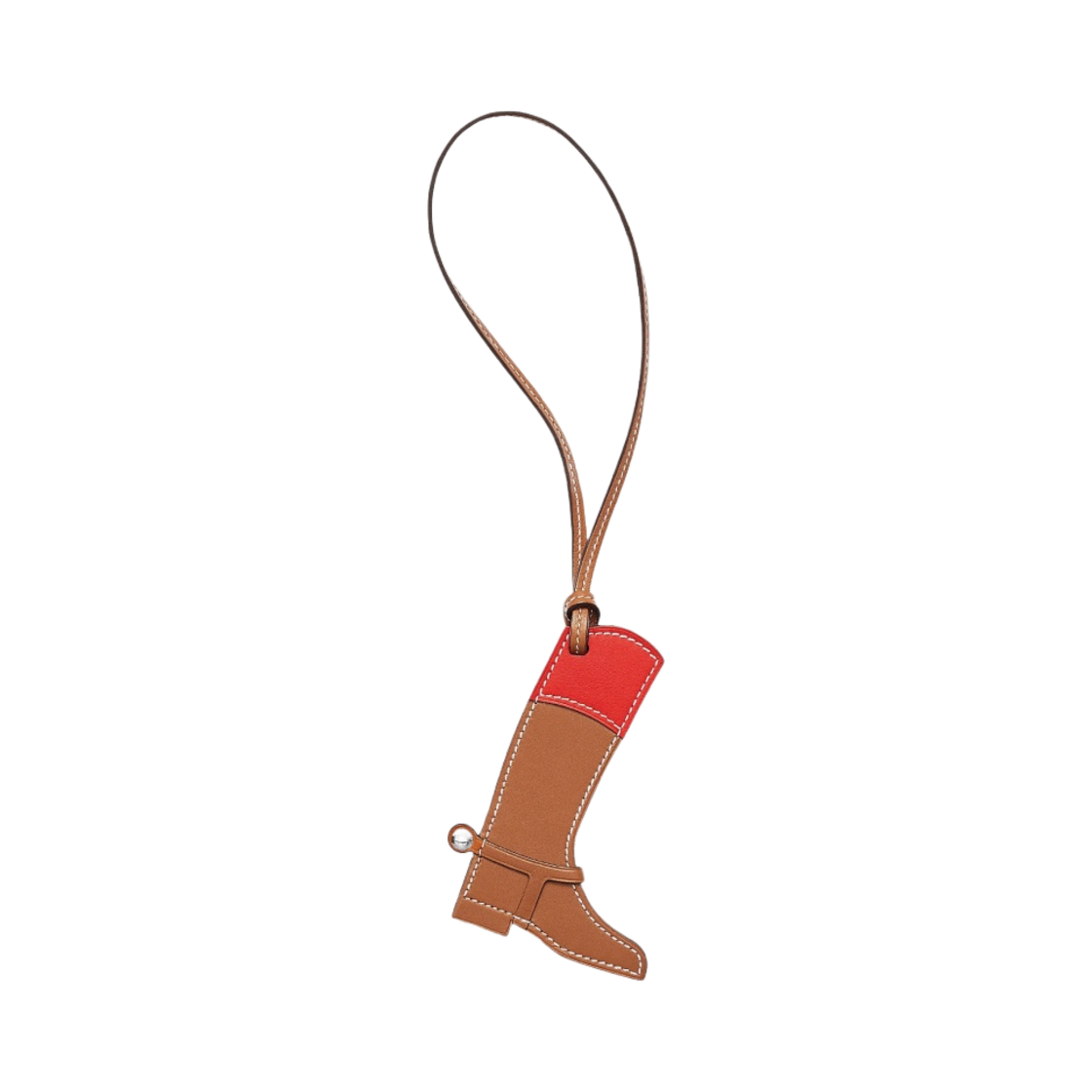 H069716CKAM Hermes Paddock Boot Charm Butler Swift & Naturel Sable Capucine