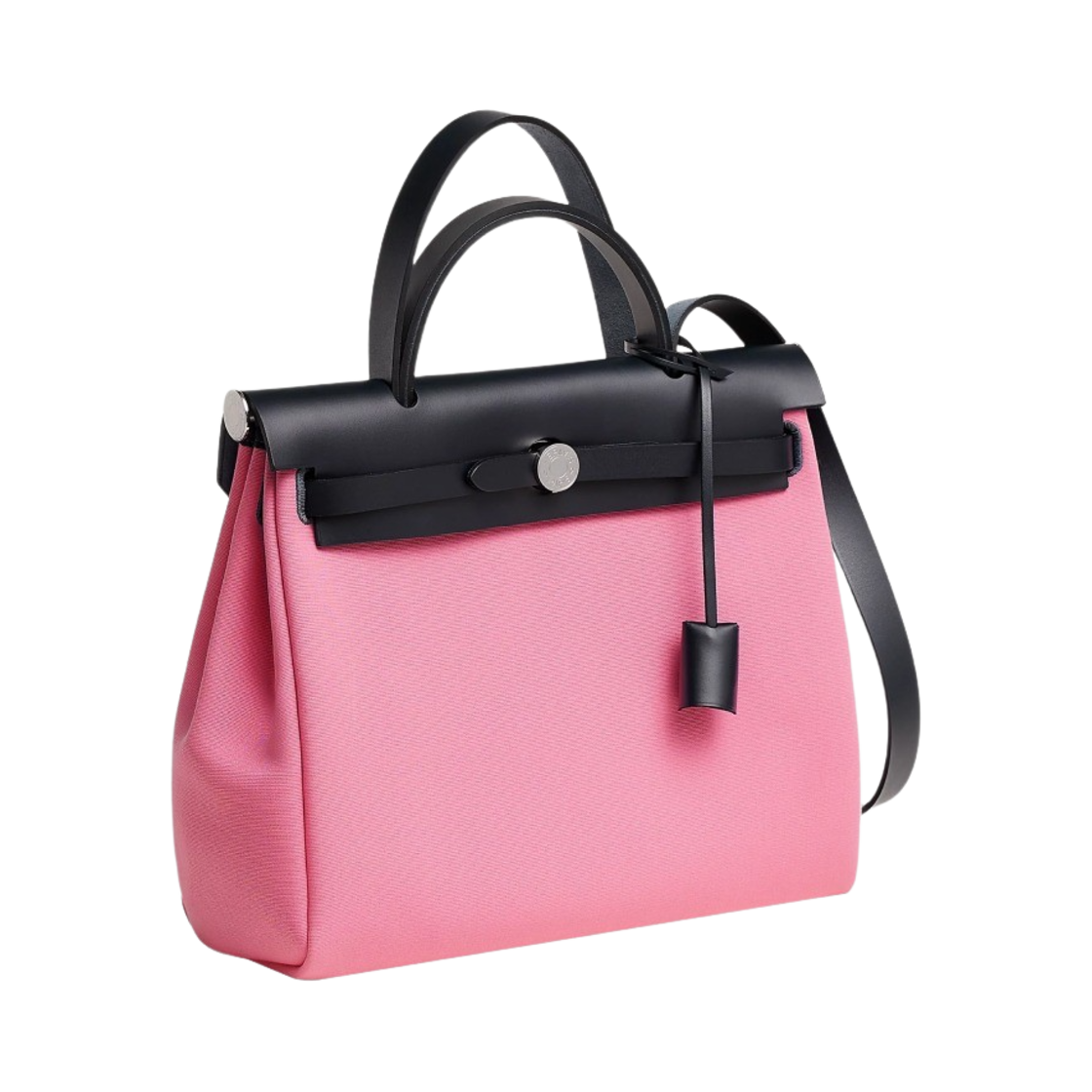 에르메스 에르백 집 31 베르소 백 르투르네 캔버스 & 팔라듐 하드웨어 로즈 버블 검 루비스 블루 인디고(Hermes Herbag Zip 31 Verso Bag Retourne Canvas & Palladium Rose Bubble Gum Rubis Bleu Indigo) - 2