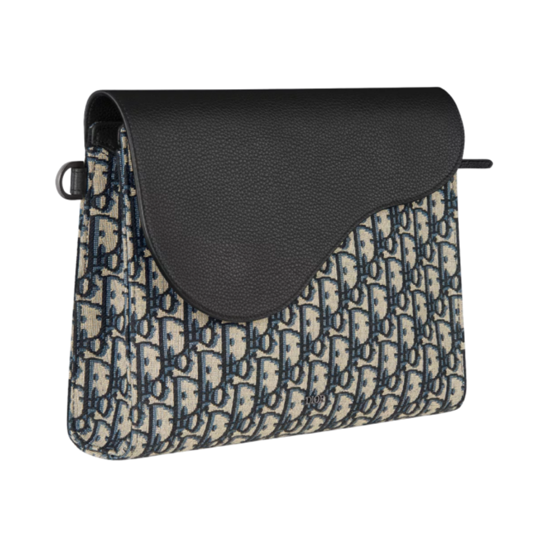 디올 새들 A5 트라이앵글 파우치 디올 오블리크 자카드 그레인드 카프스킨 베이지 블랙(Dior Saddle A5 Triangle Pouch Dior Oblique Jacquard with Grained Calfskin Beige Black) - 3
