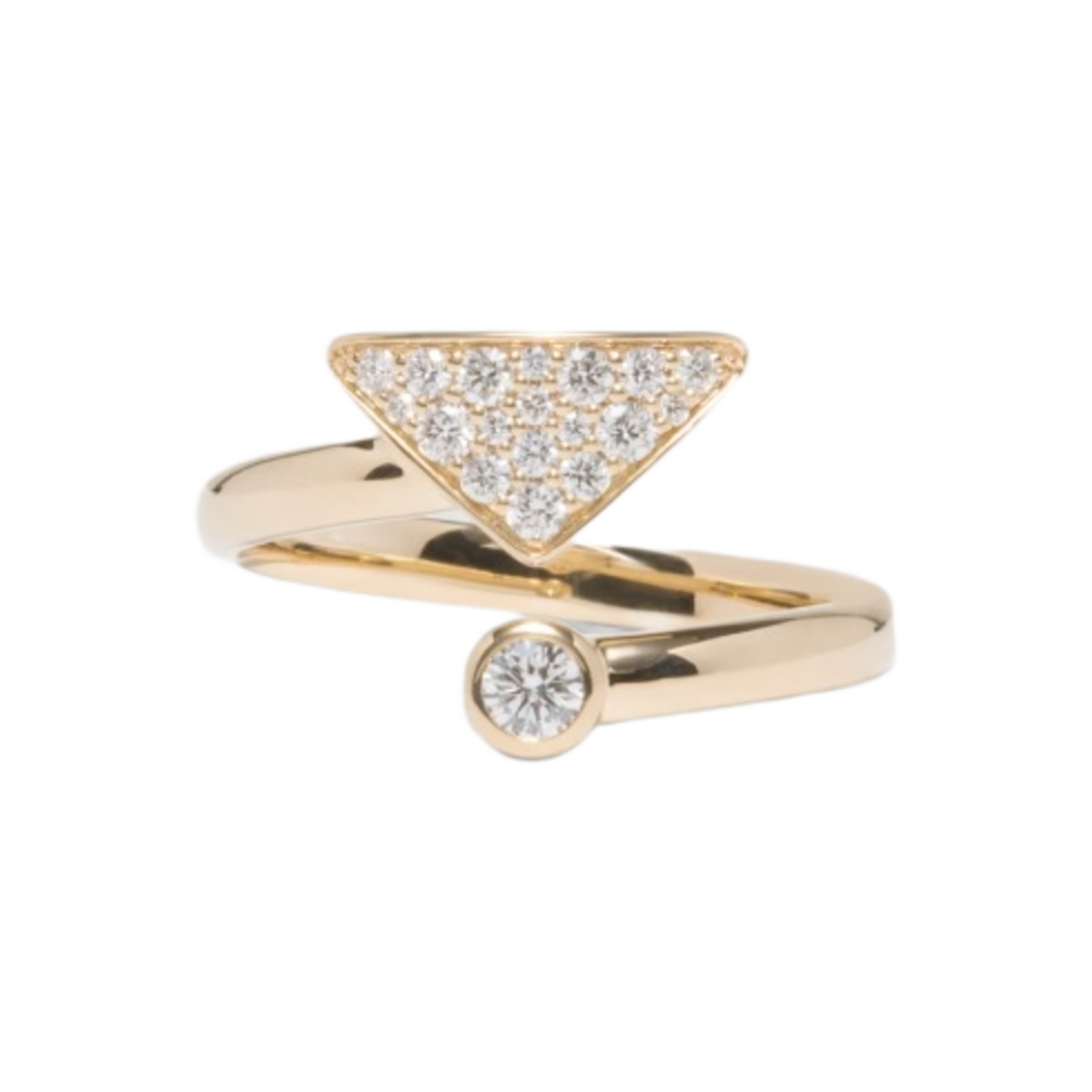 (W) 프라다 이터널 골드 컨트라리 링 옐로우 골드 & 다이아몬드 골드 화이트((W) Prada Eternal Gold Contrarie Ring in Yellow Gold with Diamonds Gold White) - 1
