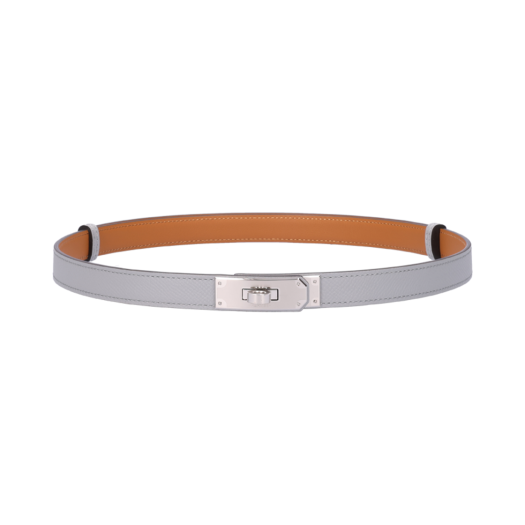 IT4LIHV66K7H Hermes Kelly 18 Belt in Epsom Leather, Bleu Glacier with Palladium Hardware