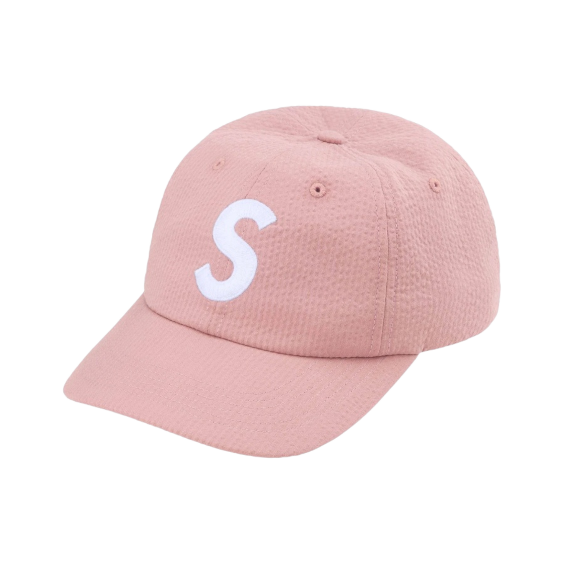 슈프림 시어서커 S 로고 6-패널 핑크 - 24SS