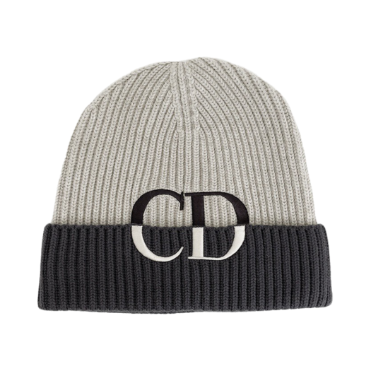 513MB13AT371_C888 Dior CD Icon Beanie M Oatmeal/Bleu Grey