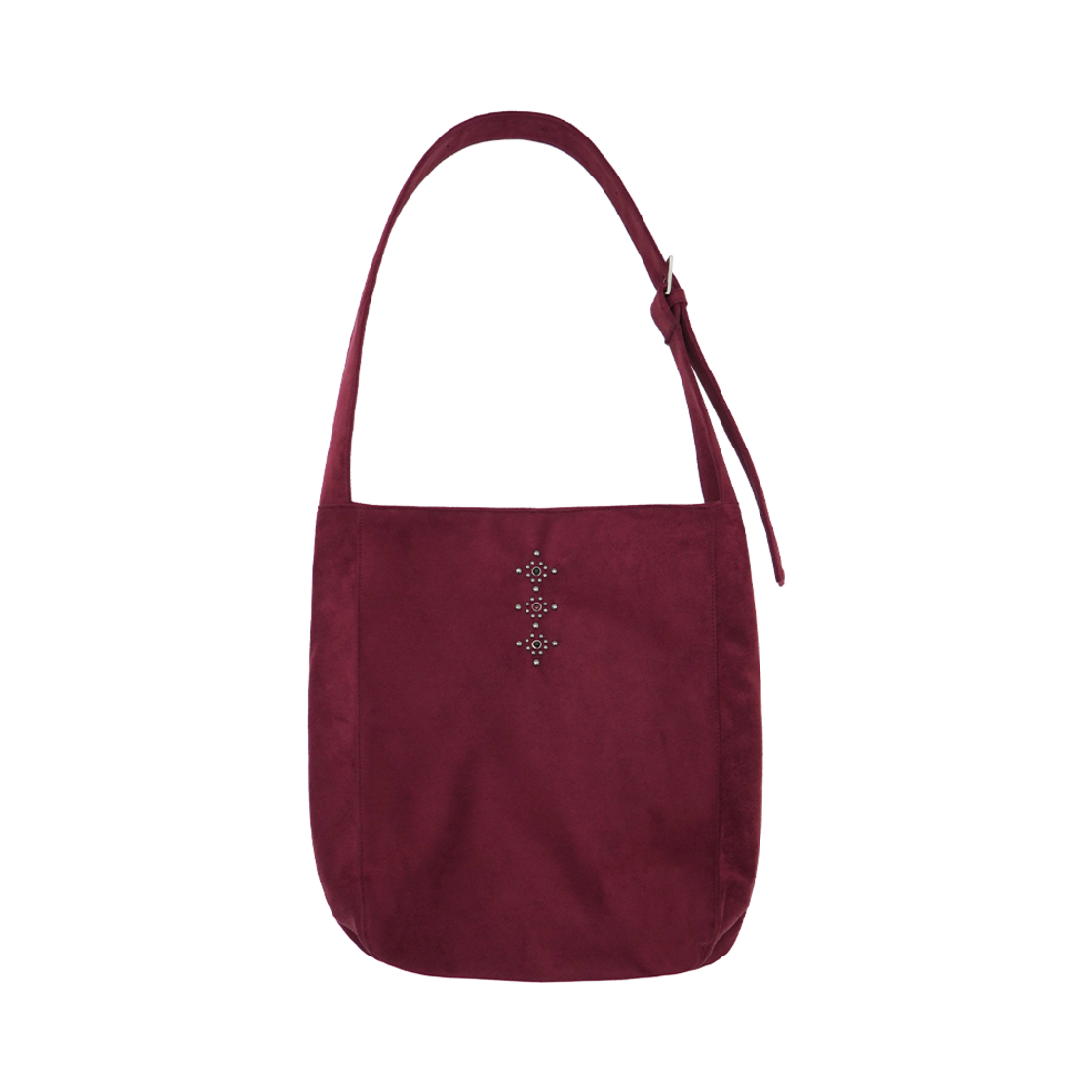 KS4CBBP001WI Kookeesee Suede Stud Shoulder Bag Wine