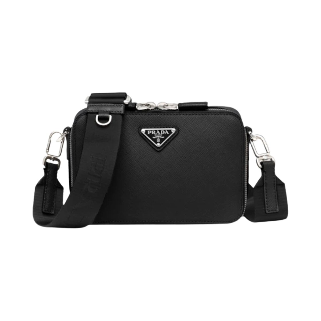 프라다 사피아노 레더 브리크 백 블랙