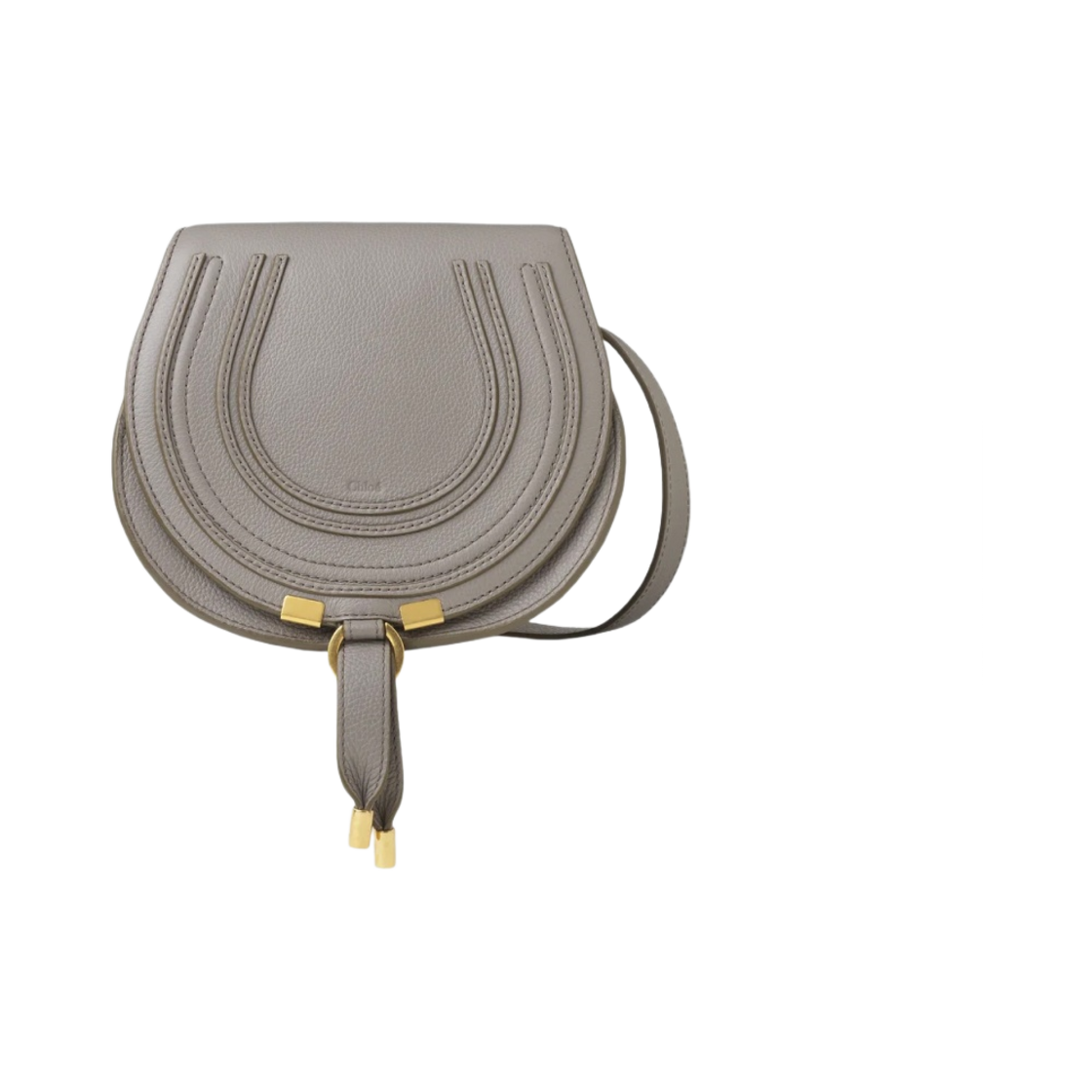 CHC21AS680F01053 Chloe Marcie Small Saddle Bag Cashmere Grey