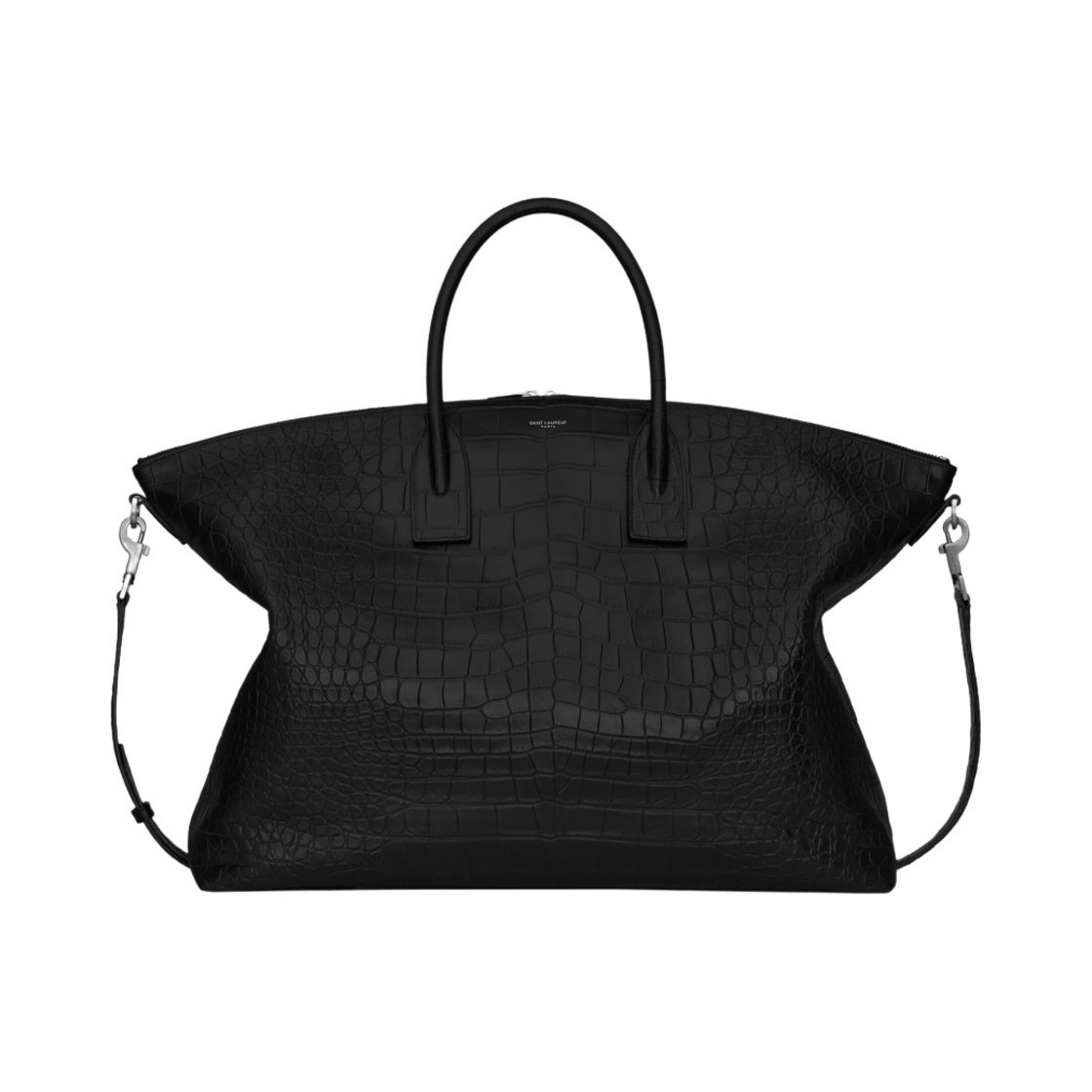 생로랑 자이언트 볼링 백 크로커다일 엠보스 레더 블랙(Saint Laurent Giant Bowling Bag In Crocodile-Embossed Leather Black) - 1