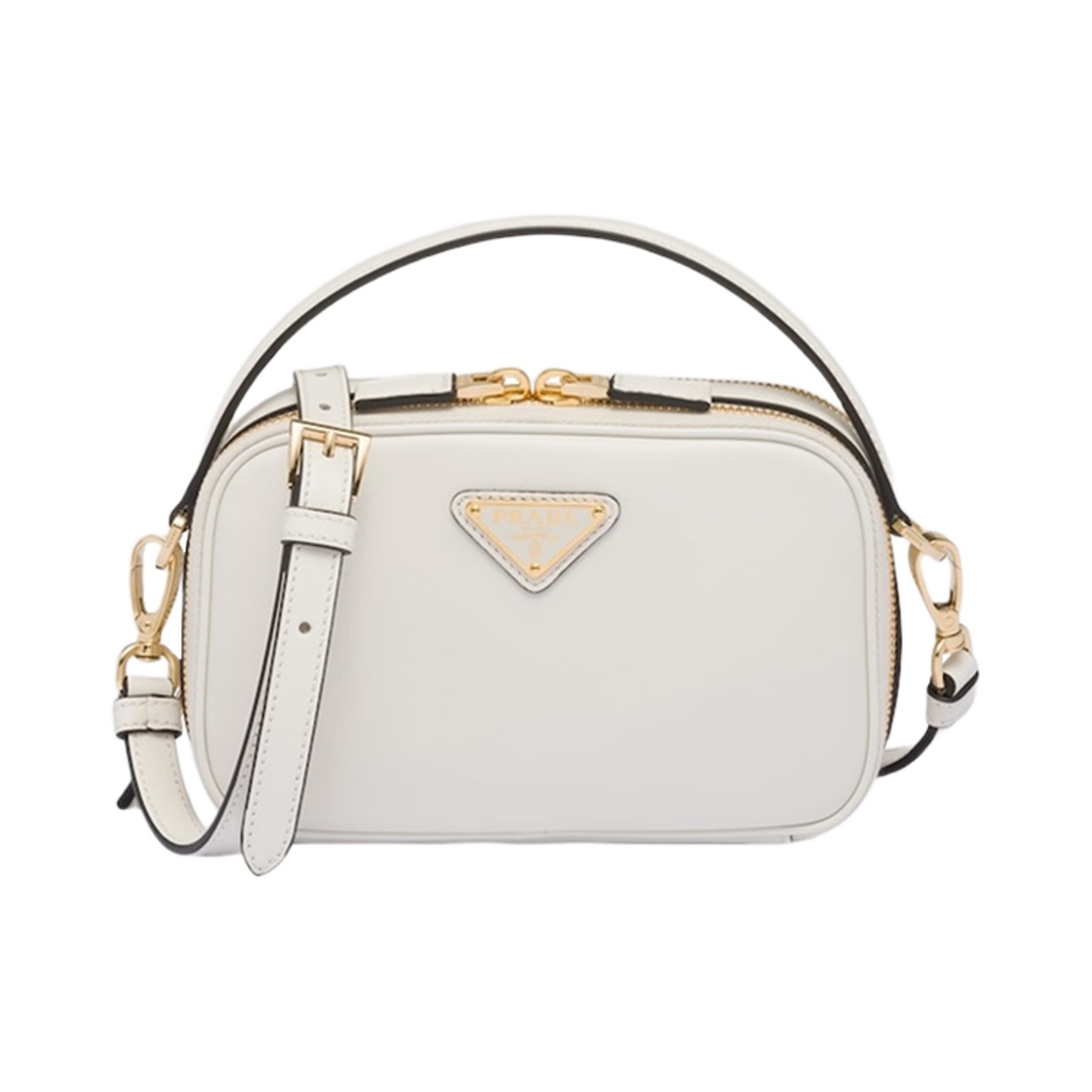 1BH203-ASK-F0PG7 Prada Odette Leather Mini Bag White - 대표 이미지 #1
