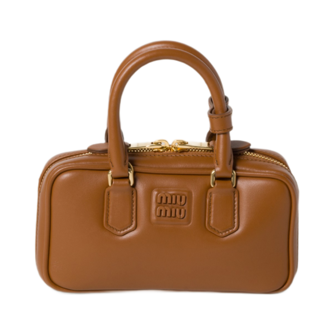5BP088-ACR3-F0046 Miu Miu Arcadie Leather Mini-Bag Cognac