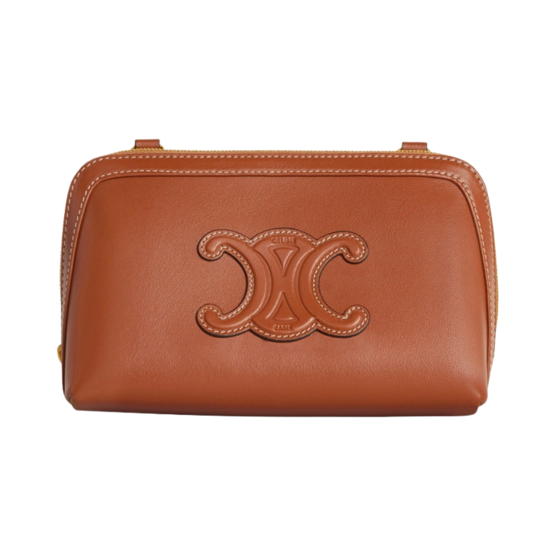셀린느 트리옹프 스무스 카프스킨 체인 클러치 탄(Celine Clutch on Chain Cuir Triomphe in Smooth Calfskin Tan) - 1