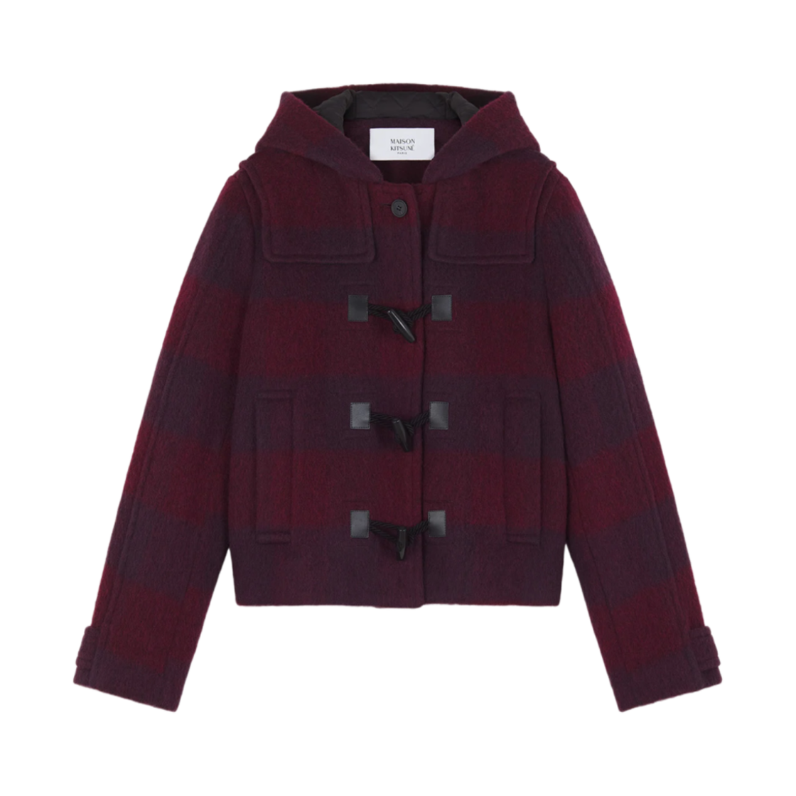 (W) 메종 키츠네 숏 더플 코트 퍼플 레드스타