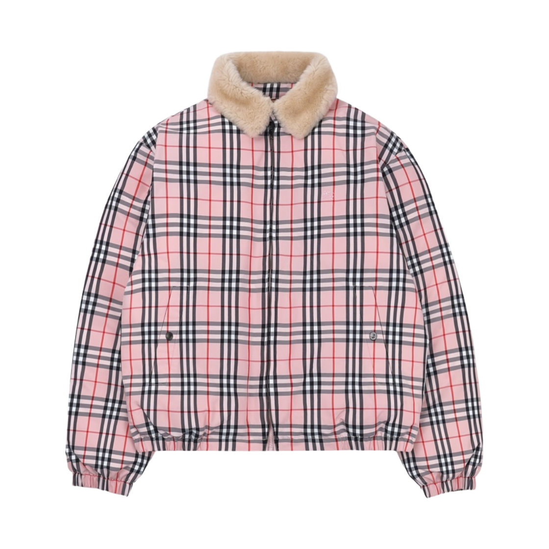 슈프림 x 버버리 셔링 칼라 다운 퍼퍼 자켓 핑크 - 22SS(Supreme x Burberry Shearling Collar Down Puffer Jacket Pink - 22SS)