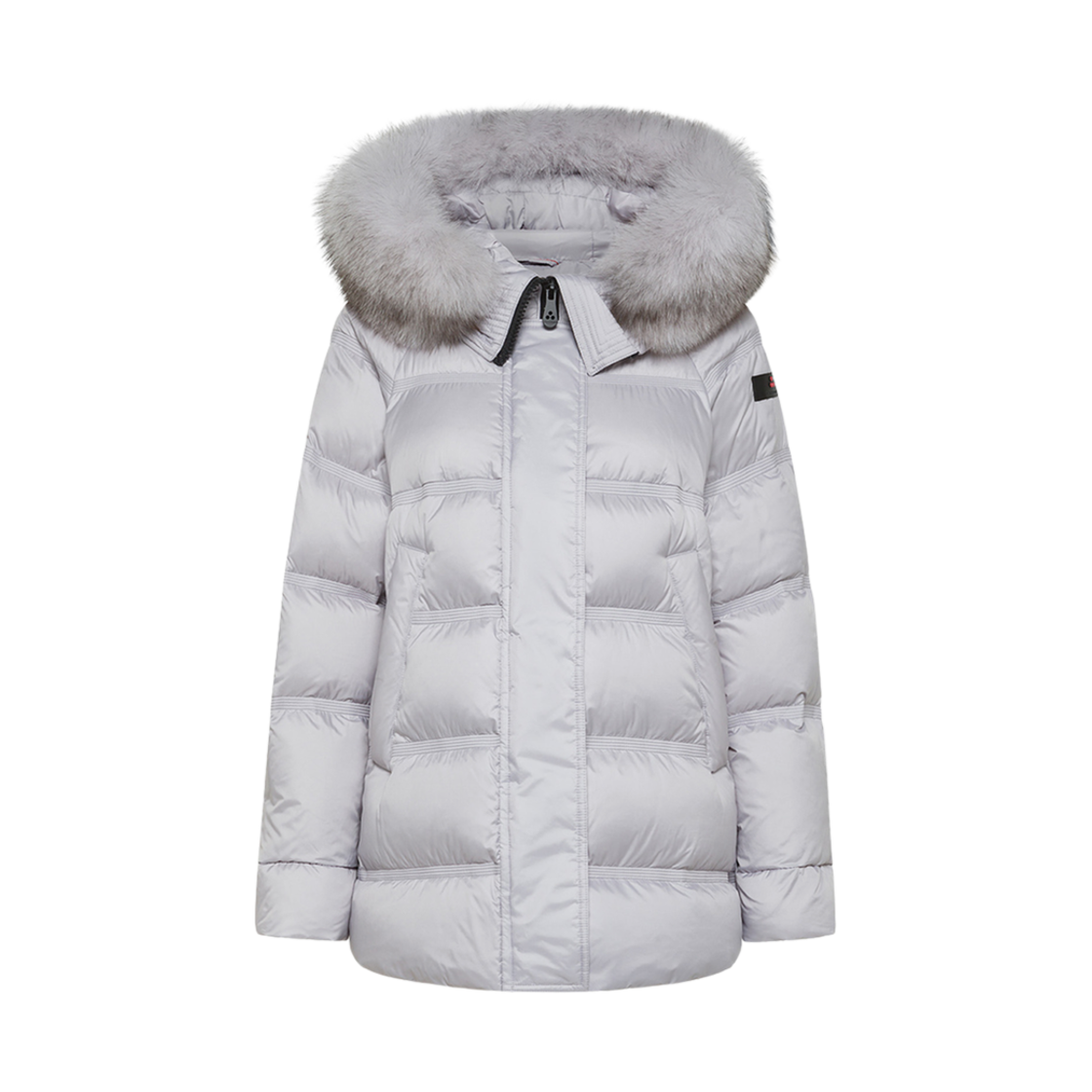(W) 페트레이 퍼트리밍 후드 퍼퍼 자켓 아이스 그레이((W) Peuterey Puffer Jacket with Fur-Trimmed Hood Ice Grey)