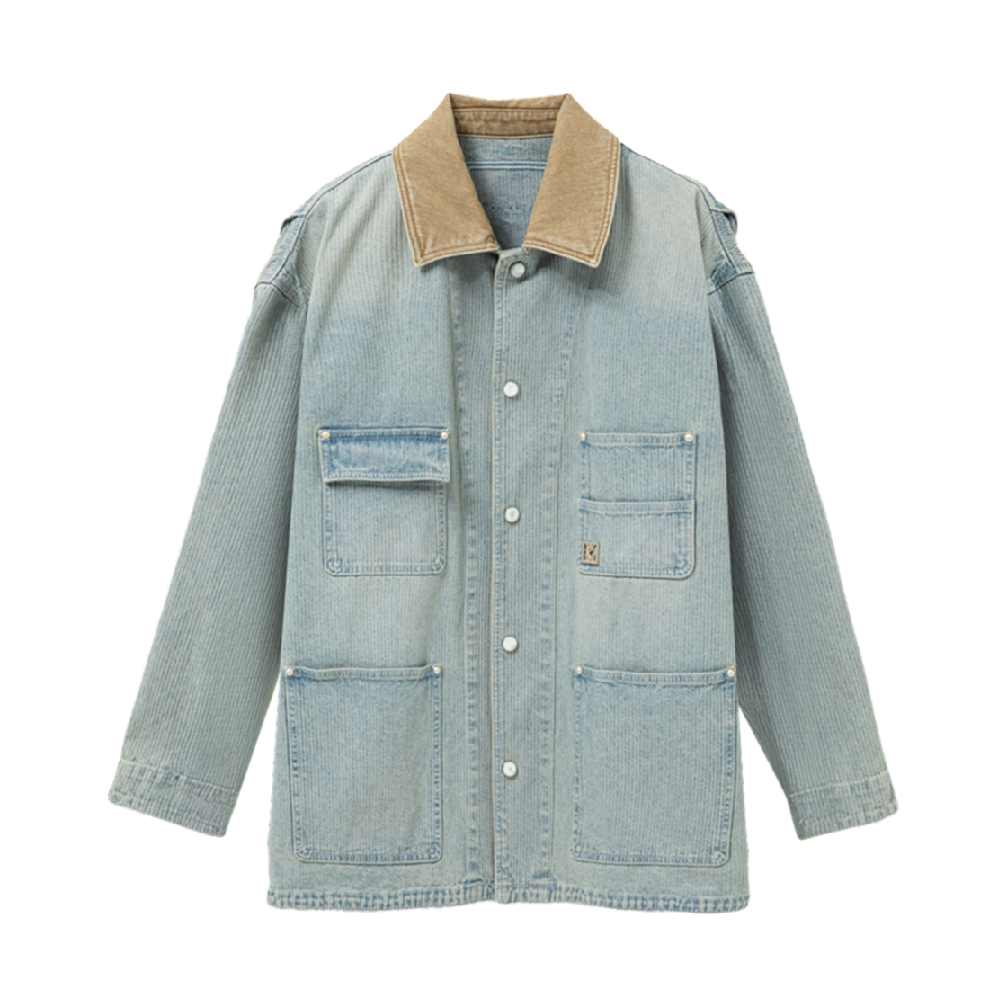 우영미 립 데님 코트 블루 - 25SS(Wooyoungmi Rib Denim Coat Blue - 25SS) - 1