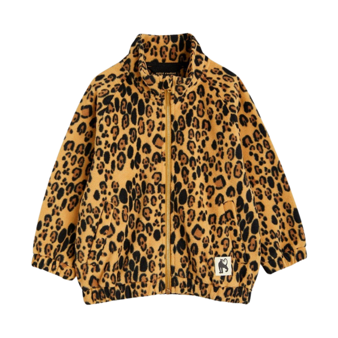 (키즈) 미니 로디니 레오파드 플리스 자켓 베이지((Kids) Mini Rodini Leopard Fleece Jacket Beige)