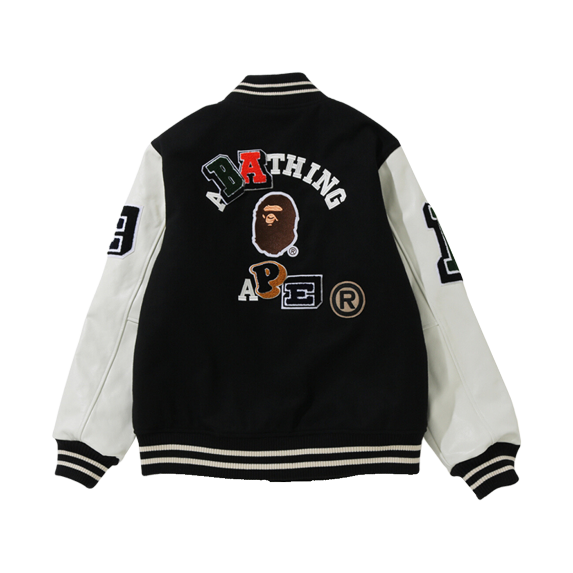 베이프 크레이지 패치 바시티 자켓 블랙(BAPE Crazy Patch Varsity Jacket Black) - 2