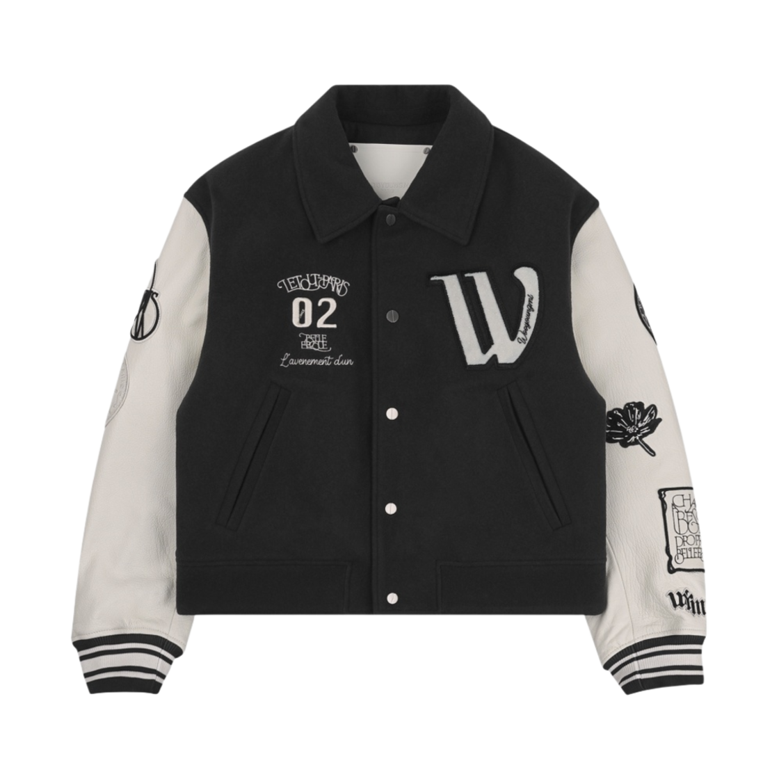 W223JP15939G Wooyoungmi Varsity Jacket Grey - 22FW