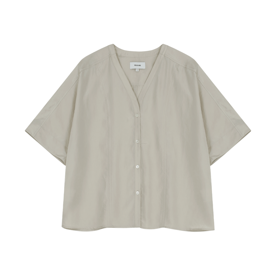 252-2003-20 VIS A VIS Crinkled Dressy Blouse Beige