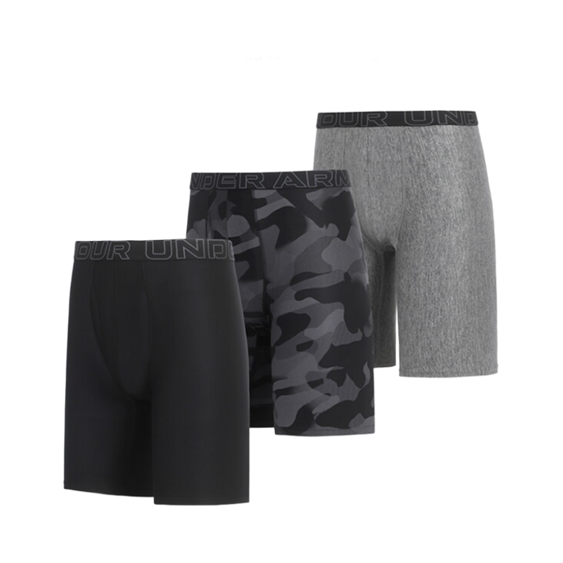 1383881-001 Under Armour Performance Tech 9 Inch Boxerjock Black Grey