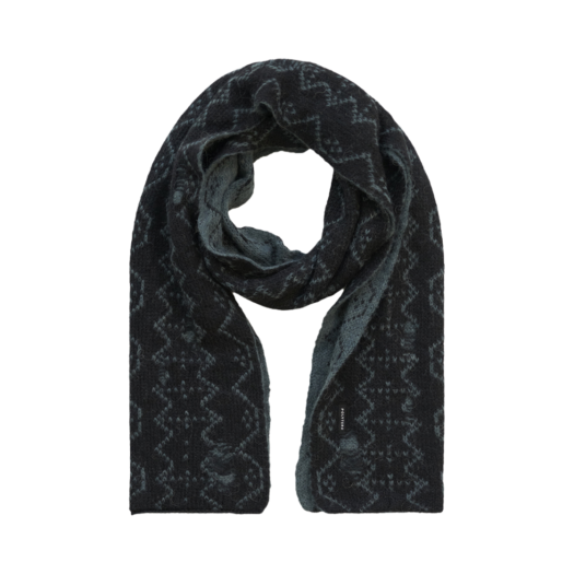 PL4EMU3901BT Polyteru Ethnic Pattern Muffler (Nordic) Turquoise + Black