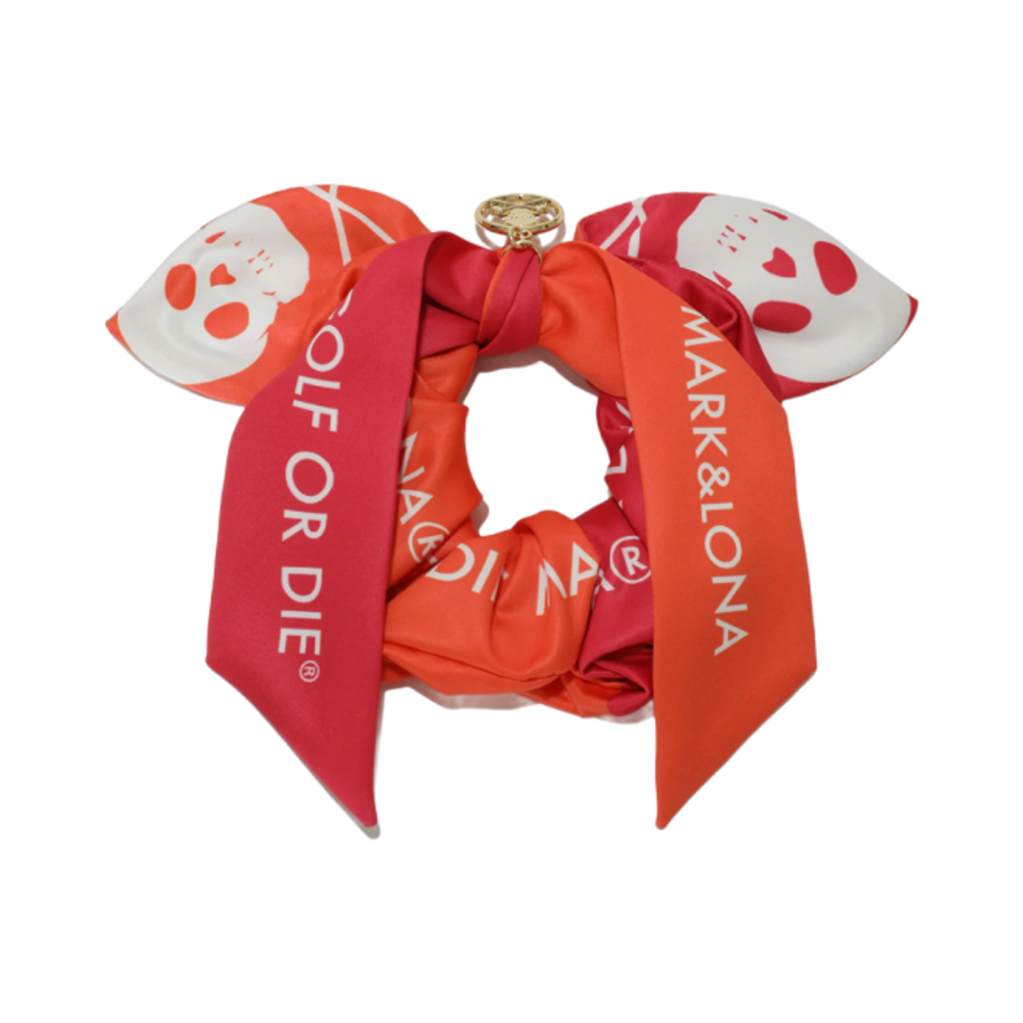MLF-4B-FA02 (W) Mark & Lona Ribbon Logo Point Hair Band Pink Orange