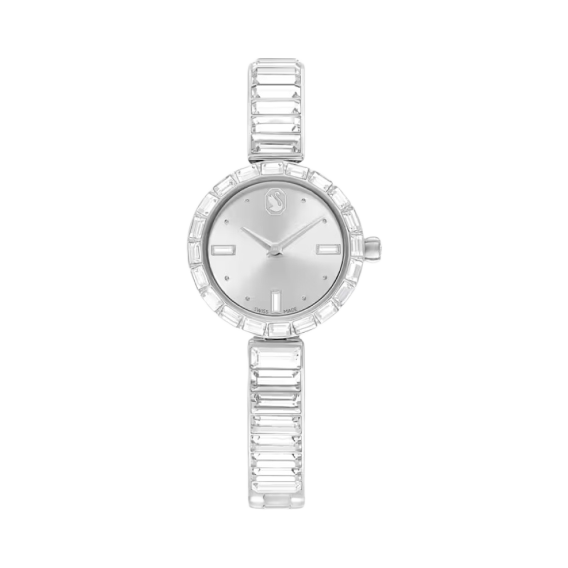 (W) 스와로브스키 매트릭스 뱅글 워치 실버 스테인리스 스틸((W) Swarovski Matrix Bangle Watch Silver Stainless Steel)
