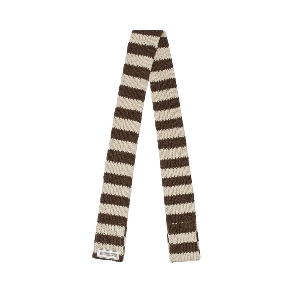 - Open Yy Stripe Pocket Scarf Brown Beige