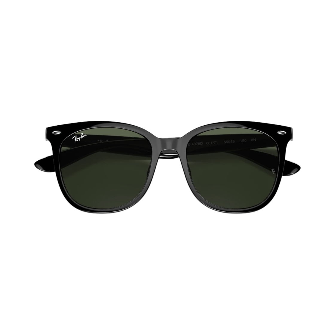 레이밴 4379D 폴리쉬드 블랙 프레임 그린 클래식 렌즈 로우 브릿지 핏(Ray-Ban 4379D Polished Black Frame Green Classic Lenses Low Bridge Fit)