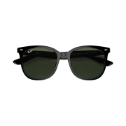 Ray-Ban 4379D Polished Black Frame Green Classic Lenses Low Bridge Fit