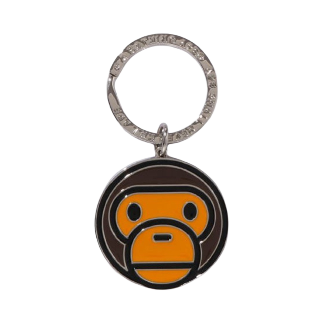 0ZXACMX82001MBWX00F BAPE Baby Milo Metal Keychain Brown