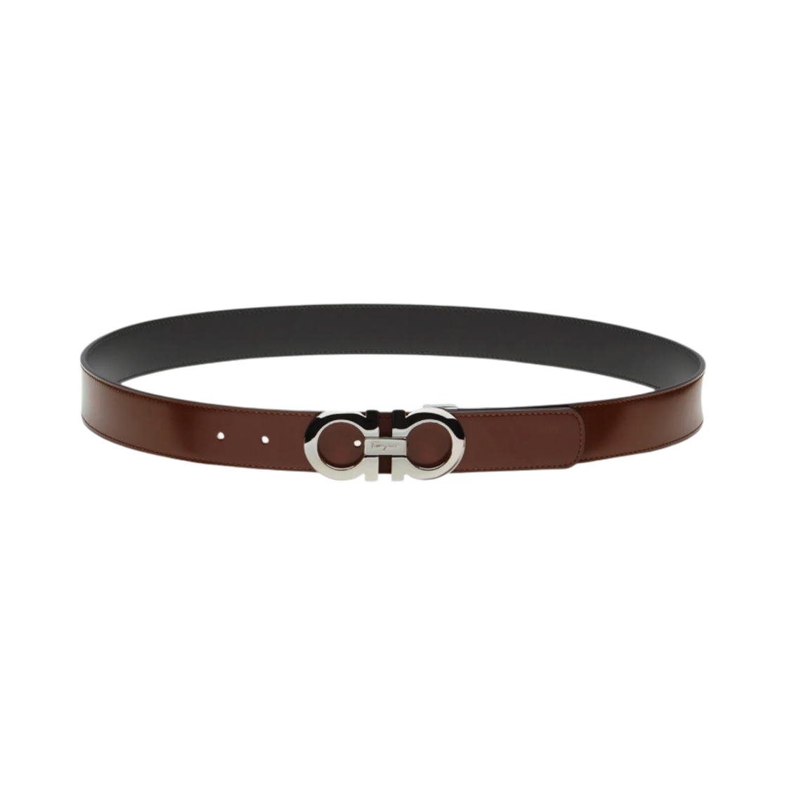페라가모 리버시블 어드저스터블 간치니 벨트 블랙 빅 설 소일(Ferragamo Reversible and Adjustable Gancini Belt Black Big Sur Soil) - 2