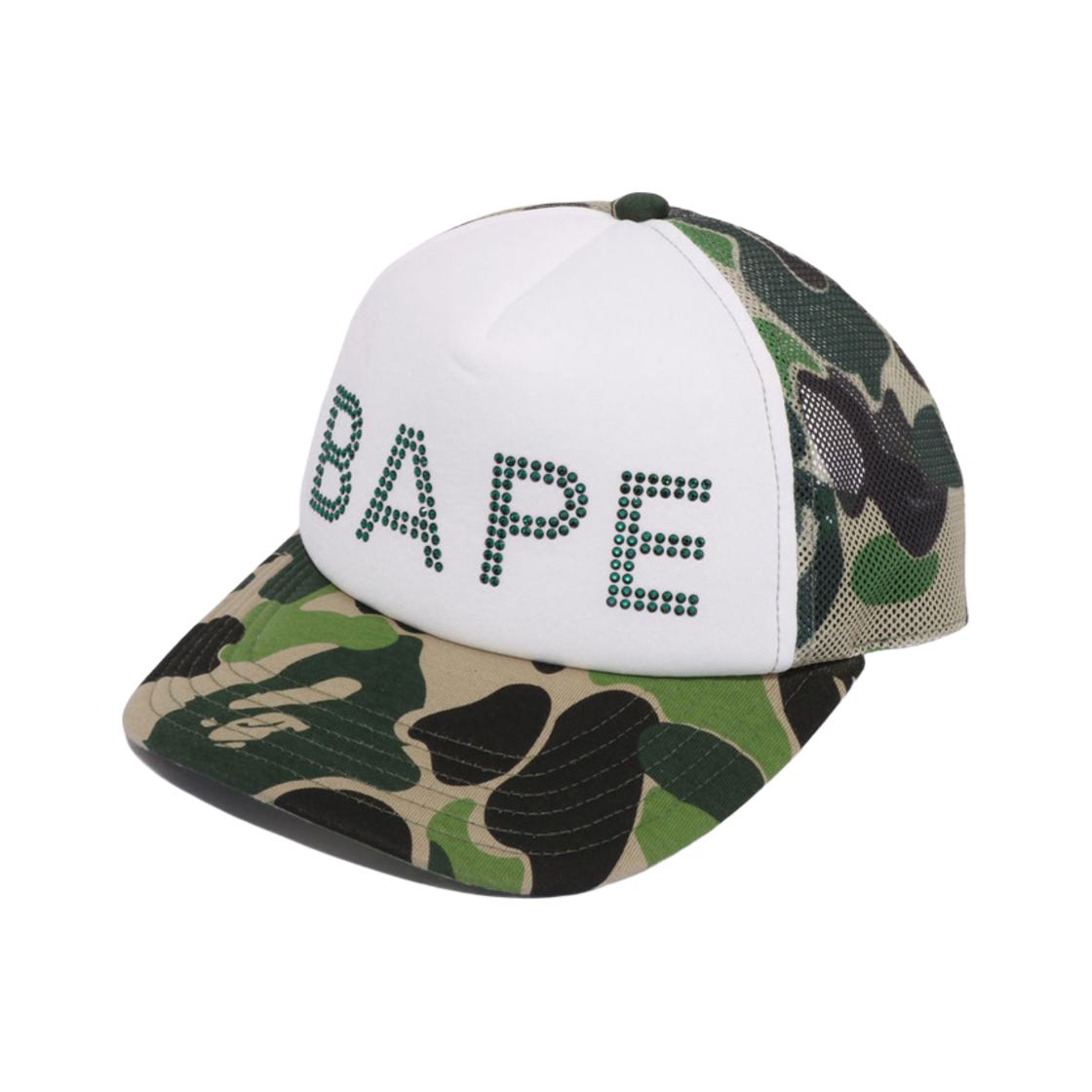 - BAPE ABC Camo Crystal Stone Mesh Cap Green