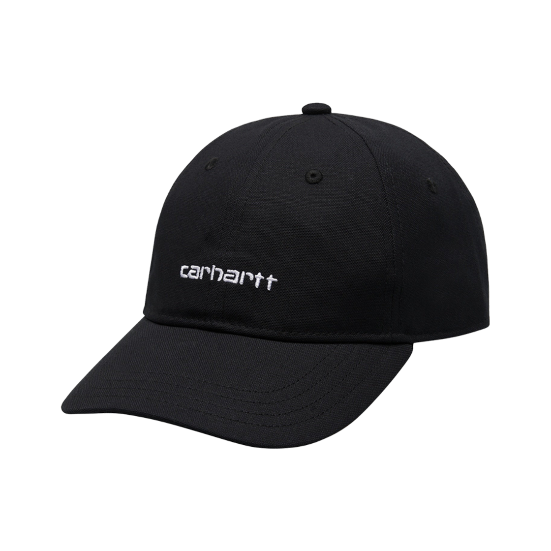 I028876-0D2-XX Carhartt WIP Canvas Script Cap Black White